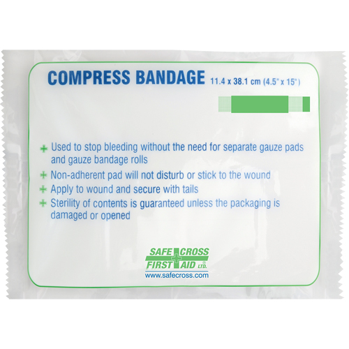 Large Compress Bandage, 15" L x 4-1/2" W R.M.G. Prévention