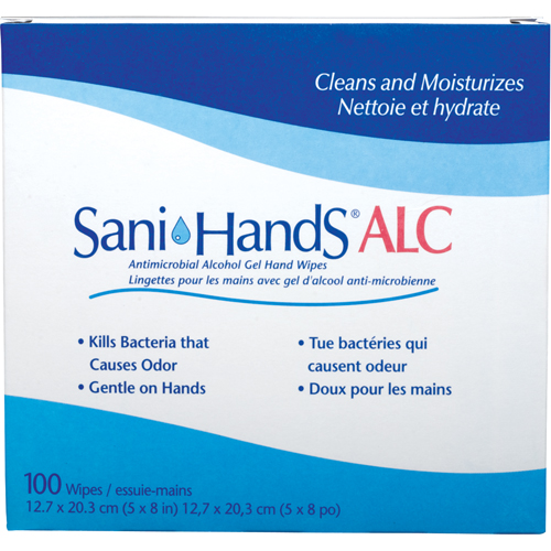 Lingettes antimicrobiennes pour les mains Sani-Hands ALC, Pochette R.M.G. Prévention