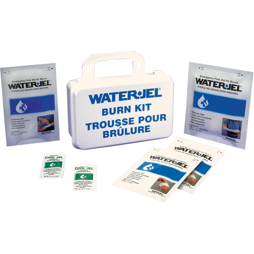 Trousses d'urgence pour brûlures Water Jel, Boîte en plastique de 10 unit&eacute;s, Classe 2 R.M.G. Prévention