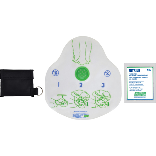CPR Kit in Pouch With Belt Loop, Single Use Faceshield, Class 2 R.M.G. Prévention