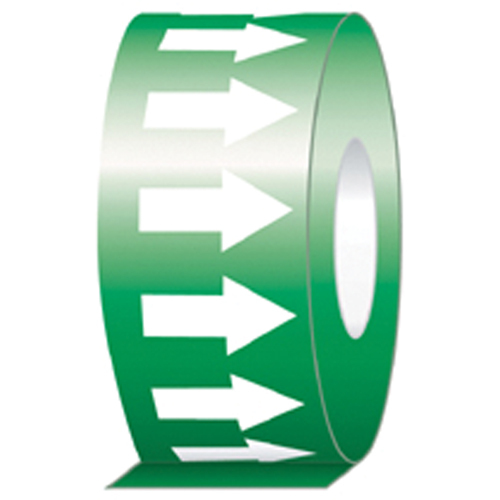 Pipe Marker, 108', White on Green R.M.G. Prévention
