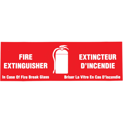 &eacute;tiquette  Fire Extinguisher / Extincteur d'incendie , 2" x 6", Vinyle, Bilingue avec pictogramme R.M.G. Prévention