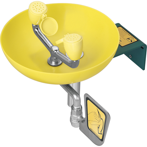 Poste de douche oculaire/faciale, Installation Montage mural, Bol Plastique R.M.G. Prévention