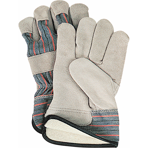 Winter-Lined Fitters Gloves, Large, Split Cowhide Palm, Cotton Fleece Inner Lining R.M.G. Prévention