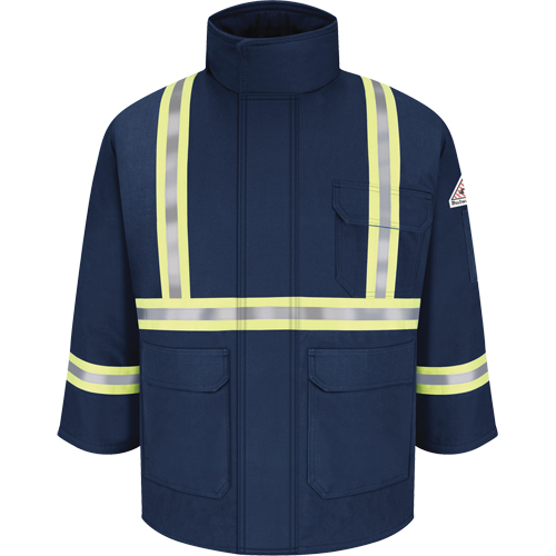 Flame Resistant Parkas with Reflective Striping, Men's, 3X-Large, Navy Blue R.M.G. Prévention