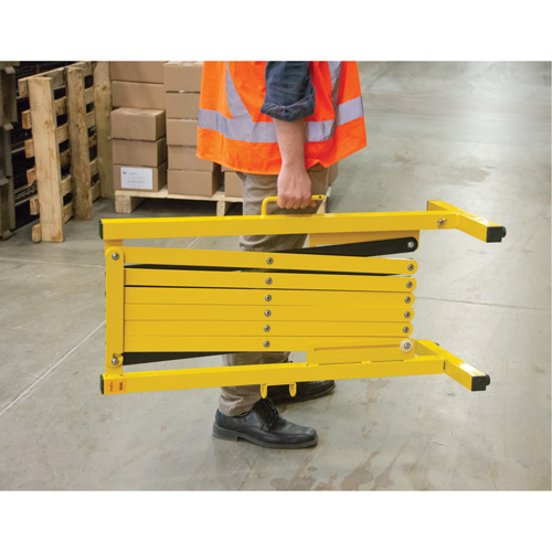 Expandable Barrier, 37" H x 11' L, Black/Yellow R.M.G. Prévention