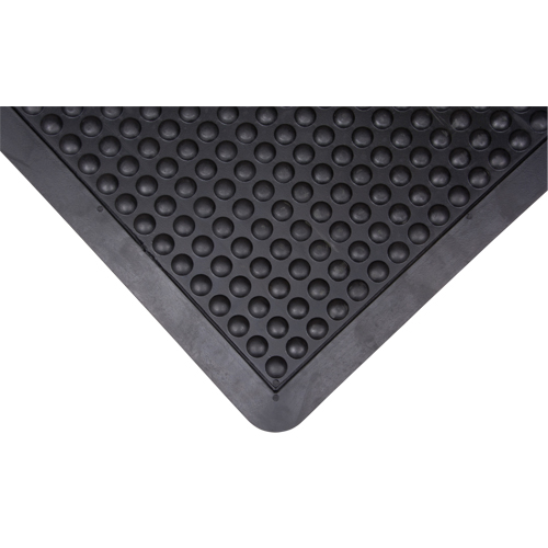 Anti-Fatigue Dome Matting, Bubbled, 2' x 3' x 1/2", Black, Rubber R.M.G. Prévention