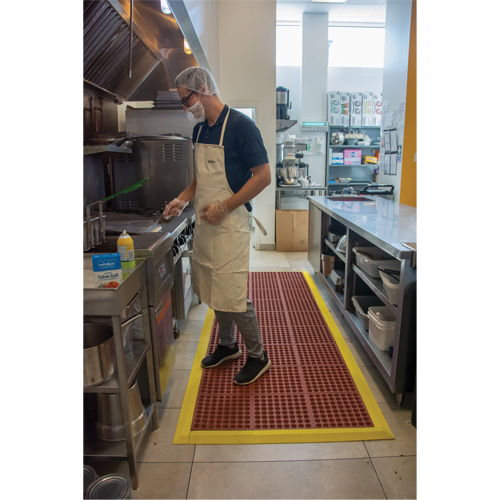 Tapis modulaire antifatigue, Nid d'abeilles, 3' x 3' x 1/2", Brun, Nitrile/Caoutchouc R.M.G. Prévention