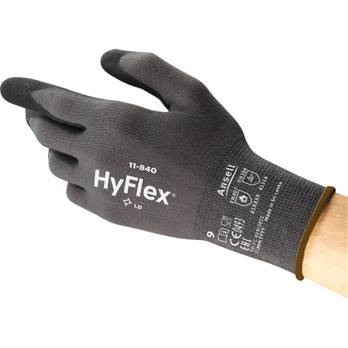 Gants HyFlex 11-840, 9/Grand, R&ecirc;vetement Mousse de nitrile, Calibre 15, Enveloppe en Nylon R.M.G. Prévention