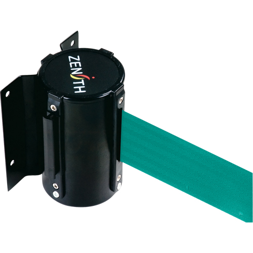 Wall Mount Barrier, Steel, Screw Mount, 7', Green Tape R.M.G. Prévention