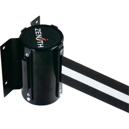 Wall Mount Barrier, Steel, Screw Mount, 7', Black/White Tape R.M.G. Prévention