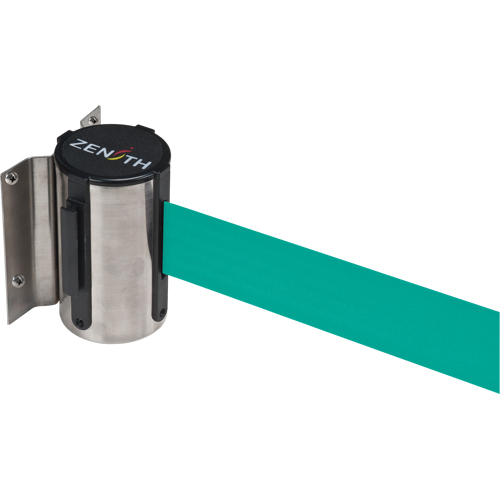 Wall Mount Barrier, Steel, Screw Mount, 7', Green Tape R.M.G. Prévention