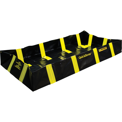 QuickBerm&reg; Containment Berm with Inside Wall Supports, 175 US gal. Capacity, 4' W x 6' L x 12" H, Snap-Up Bracket R.M.G. Prévention
