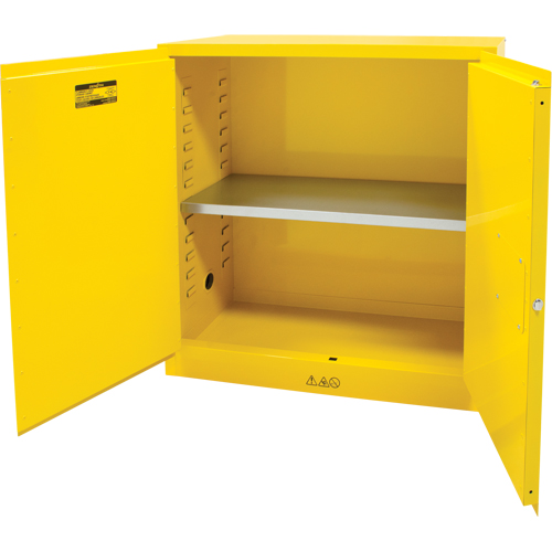 Flammable Storage Cabinet, 30 gal., 2 Door, 43" W x 44" H x 18" D R.M.G. Prévention