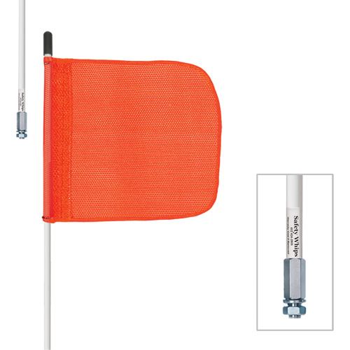 Tiges de s&eacute;curit&eacute; robustes Safety Whip, Fixation Filet&eacute;, Hauteur 6', Orange R.M.G. Prévention