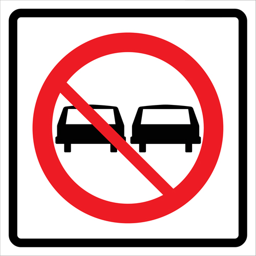 No Passing Roll-Up Traffic Sign, 29-1/2" x 29-1/2", Vinyl, Pictogram R.M.G. Prévention