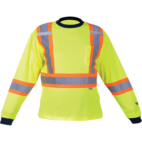 Chemise de s&eacute;curit&eacute; &agrave; manches longues, Polyester, Moyen, Jaune lime haute visibilit&eacute; R.M.G. Prévention