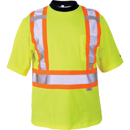 T-shirt de s&eacute;curit&eacute;, Polyester, 2T-Grand, Jaune lime haute visibilit&eacute; R.M.G. Prévention