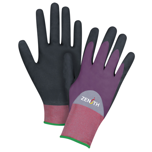 Gants enduits de premi&egrave;re qualit&eacute; ZX-2, 11/2T-Grand, R&ecirc;vetement Nitrile/Mousse de nitrile, Calibre 18, Enveloppe en Nylon R.M.G. Prévention
