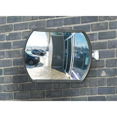 Roundtangular Convex Mirror with Telescopic Arm, 12" H x 18" W, Indoor/Outdoor R.M.G. Prévention