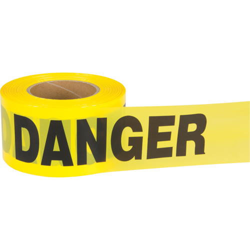 "Danger" Barricade Tape, Bilingual, 3" W x 1000' L, 1.5 mils, Black on Yellow R.M.G. Prévention