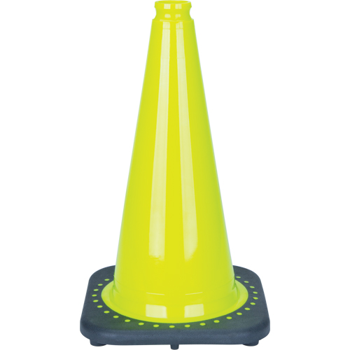 C&ocirc;ne de signalisation de premi&egrave;re qualit&eacute;, 18", Vert lime R.M.G. Prévention