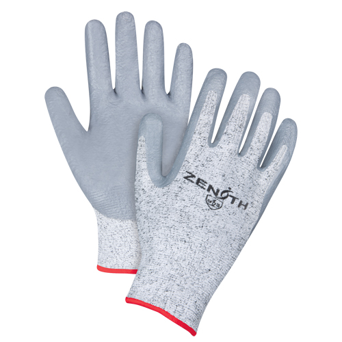 Gants &eacute;lastiques sans coutures r&eacute;sistants &agrave; la coupe, Taille Petit/7, Calibre 13, Rev&ecirc;tement Nitrile, Enveloppe en PEHP, ANSI/ISEA 105 niveau 2/EN 388 niveau 3 R.M.G. Prévention