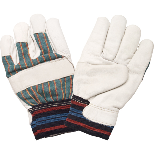 Gant pour le travail doubl&eacute;s pour l'hiver r&eacute;sistant &agrave; l'abrasion, Moyen, Paume en Cuir fleur de vache, Doublure en Molleton de coton R.M.G. Prévention