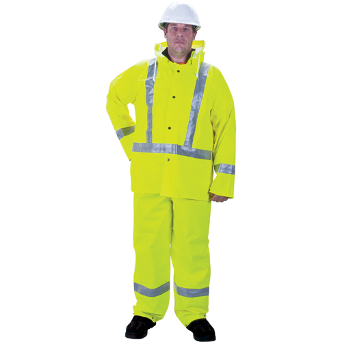 RZ900 Premium Traffic Rain Suit, Small, High Visibility Lime-Yellow R.M.G. Prévention