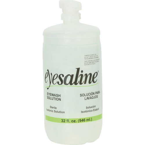 Bouteilles de solution saline pour douche oculaire, Bouteille Plein, 32 oz R.M.G. Prévention