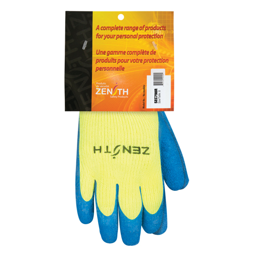 Gants haute visibilit&eacute; doubl&eacute;s d'acrylique de caoutchouc naturel, 8, R&ecirc;vetement Latex de caoutchouc, Calibre 7, Enveloppe en Acrylique R.M.G. Prévention