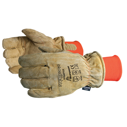 Gant brun SnowForce pour temp&eacute;ratures froides, Taille unique, Paume en Cuir fleur de vache, Doublure en Thinsulate R.M.G. Prévention