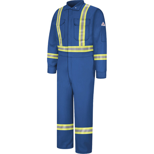 Flame-Resistant Premium Coveralls with Reflective Trim, Size 38, Royal Blue, 12.2 cal/cm² R.M.G. Prévention