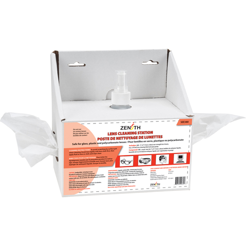 Disposable Lens Cleaning Station, Cardboard, 8" L x 4" D x 8" H R.M.G. Prévention