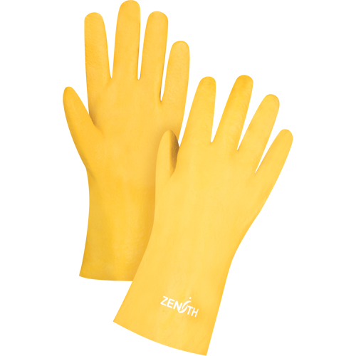 Rough-Finish Chemical-Resistant Gloves, Size 9, 12" L, PVC, Interlock Inner Lining, 47-mil R.M.G. Prévention