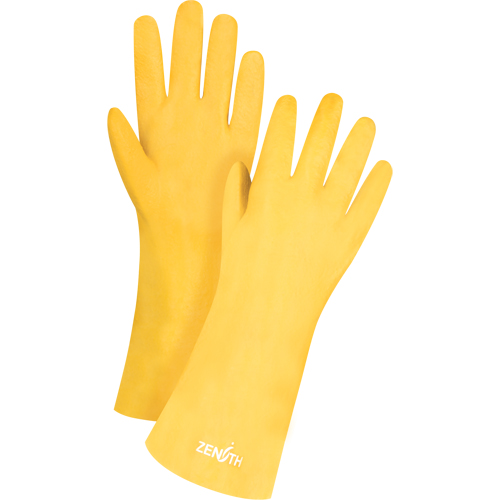 Rough-Finish Chemical-Resistant Gloves, Size 9, 14" L, PVC, Interlock Inner Lining, 47-mil R.M.G. Prévention