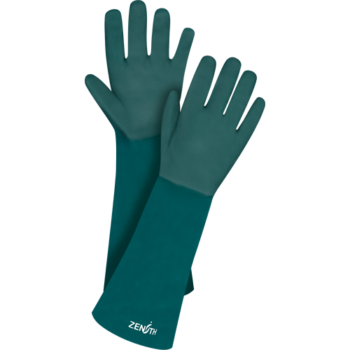 Double Dipped Green Gloves, 18" L, PVC, Cotton Jersey Inner Lining, 70-mil R.M.G. Prévention