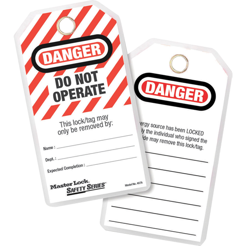 Lockout Tags, Plastic, 3-1/8" W x 6-1/2" H, English R.M.G. Prévention
