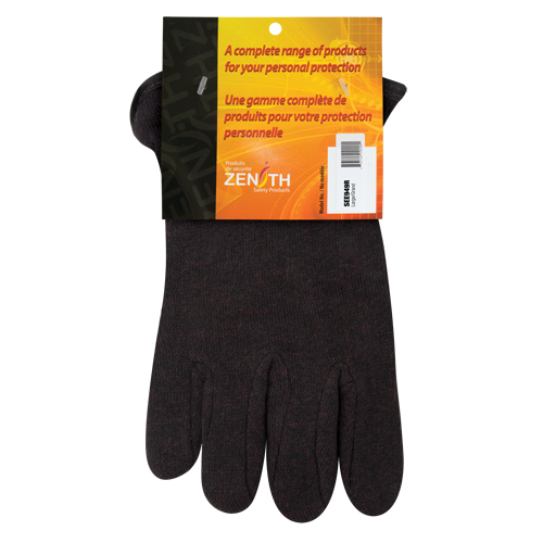 Gants de jersey, Grand, Brun, Molleton rouge, &agrave; enfiler R.M.G. Prévention