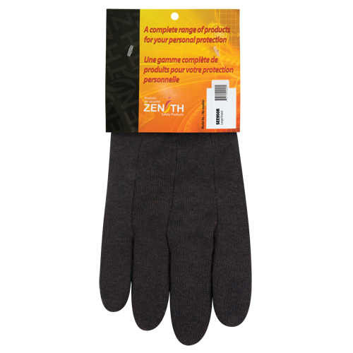Gants de jersey, Grand, Brun, Non doubl&eacute;, Poignet en tricot R.M.G. Prévention