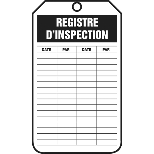 Inspection Tags, Cardstock, 3-3/8" W x 5-7/8" H, French R.M.G. Prévention