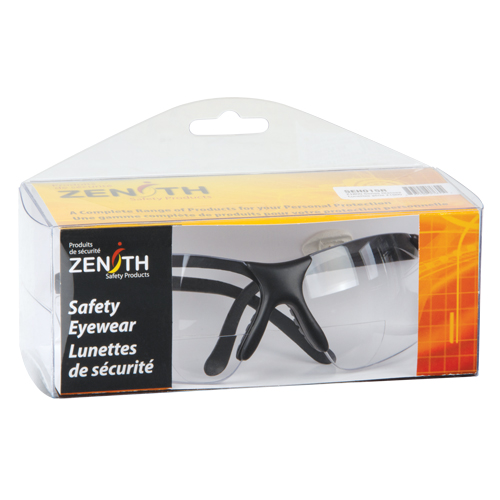 Lunettes de s&eacute;curit&eacute; s&eacute;rie Z1800 avec verres de lecture, Anti-&eacute;gratignures, Transparent, Dioptrie 2,0 R.M.G. Prévention