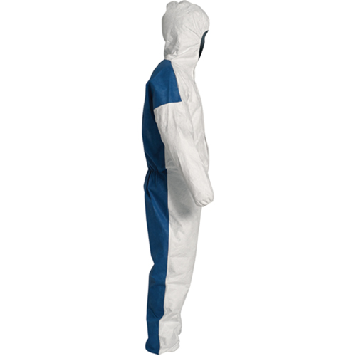 Hooded Coveralls, 4X-Large, Blue/White, Tyvek&reg; 400 D R.M.G. Prévention