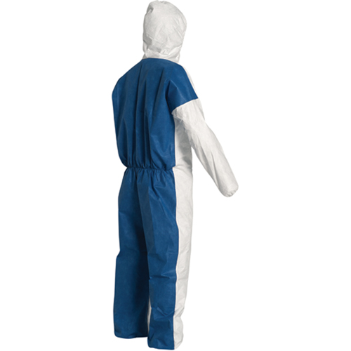 Hooded Coveralls, 4X-Large, Blue/White, Tyvek&reg; 400 D R.M.G. Prévention