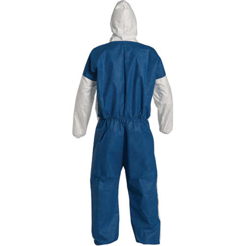 Hooded Coveralls, 4X-Large, Blue/White, Tyvek&reg; 400 D R.M.G. Prévention