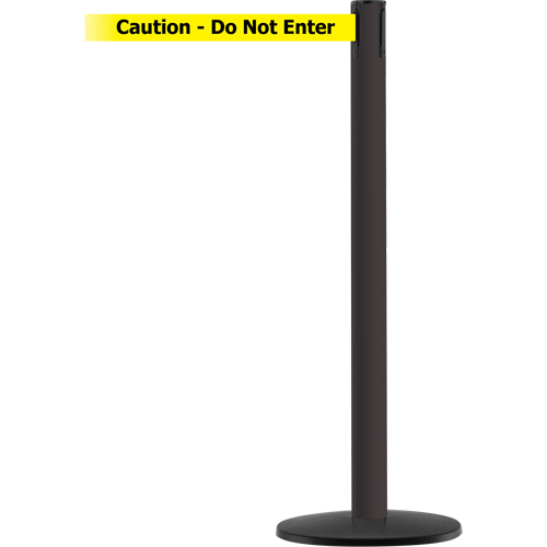 Advance TensaBarrier&reg; Barrier Post, Steel, 36" H, Black/Yellow Tape, 7.5' Tape Length R.M.G. Prévention