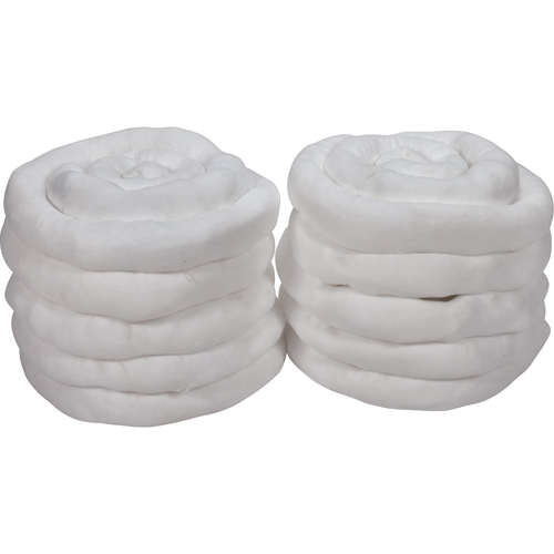 Sorbent Sock, Oil Only, 45 gal. Absorbancy, 3" W x 10' L, Pack of 10 R.M.G. Prévention