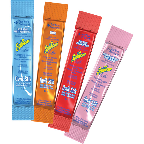 Sqwincher&reg; ZERO&reg; Qwik Stik Rehydration Drink, Powder, Orange R.M.G. Prévention