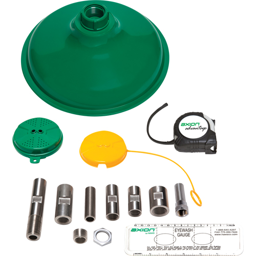 Trousse de mise &agrave; niveau pour douche et douche oculaire/faciale Axion Advantage avec t&ecirc;te et t&ecirc;te de douche oculaire/faciale en plastique ABS vert R.M.G. Prévention