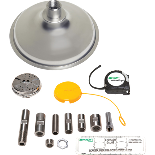 Trousse de mise &agrave; niveau pour douche et douche oculaire/faciale Axion Advantage avec t&ecirc;te et t&ecirc;te de douche oculaire/faciale en acier inoxydable R.M.G. Prévention